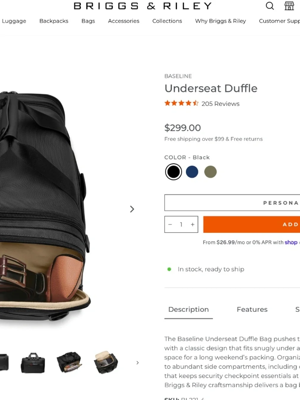 Briggs & Riley Underseat Duffle